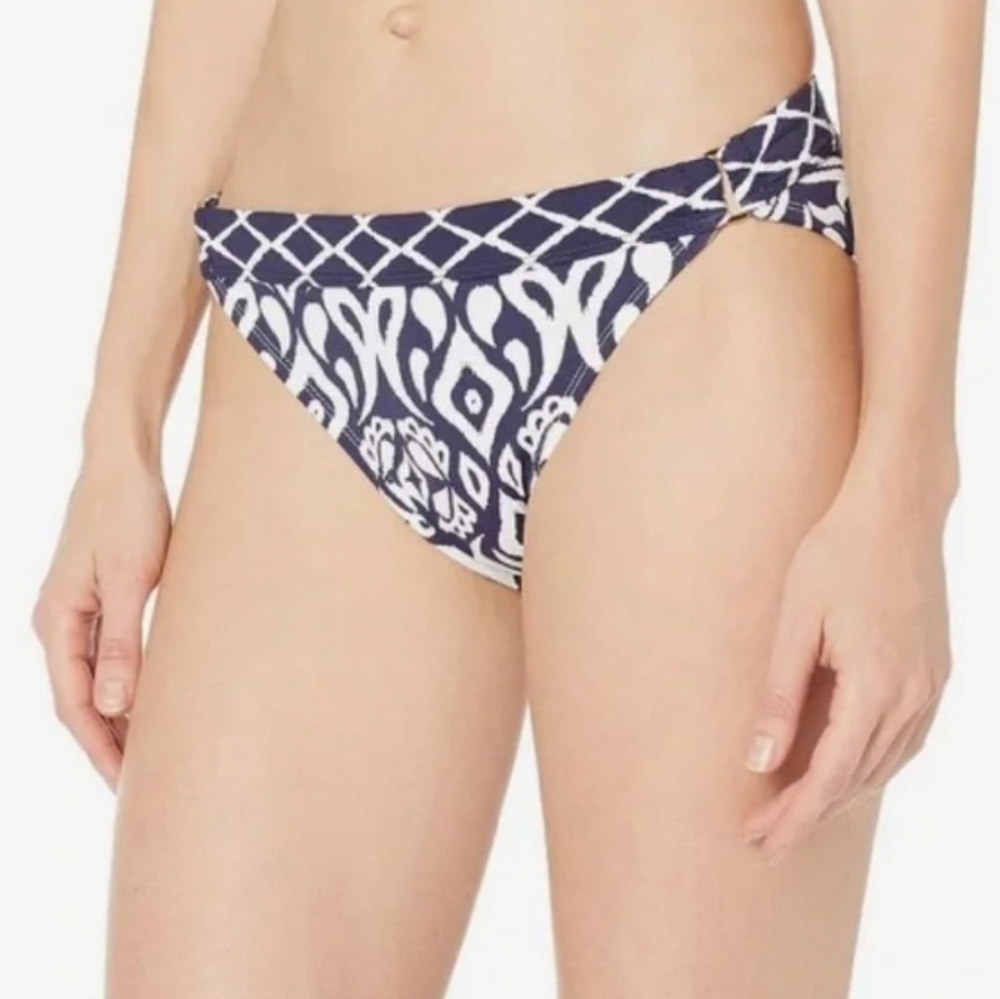 NWT Tommy Bahama navy abstract side ring bikini bottoms